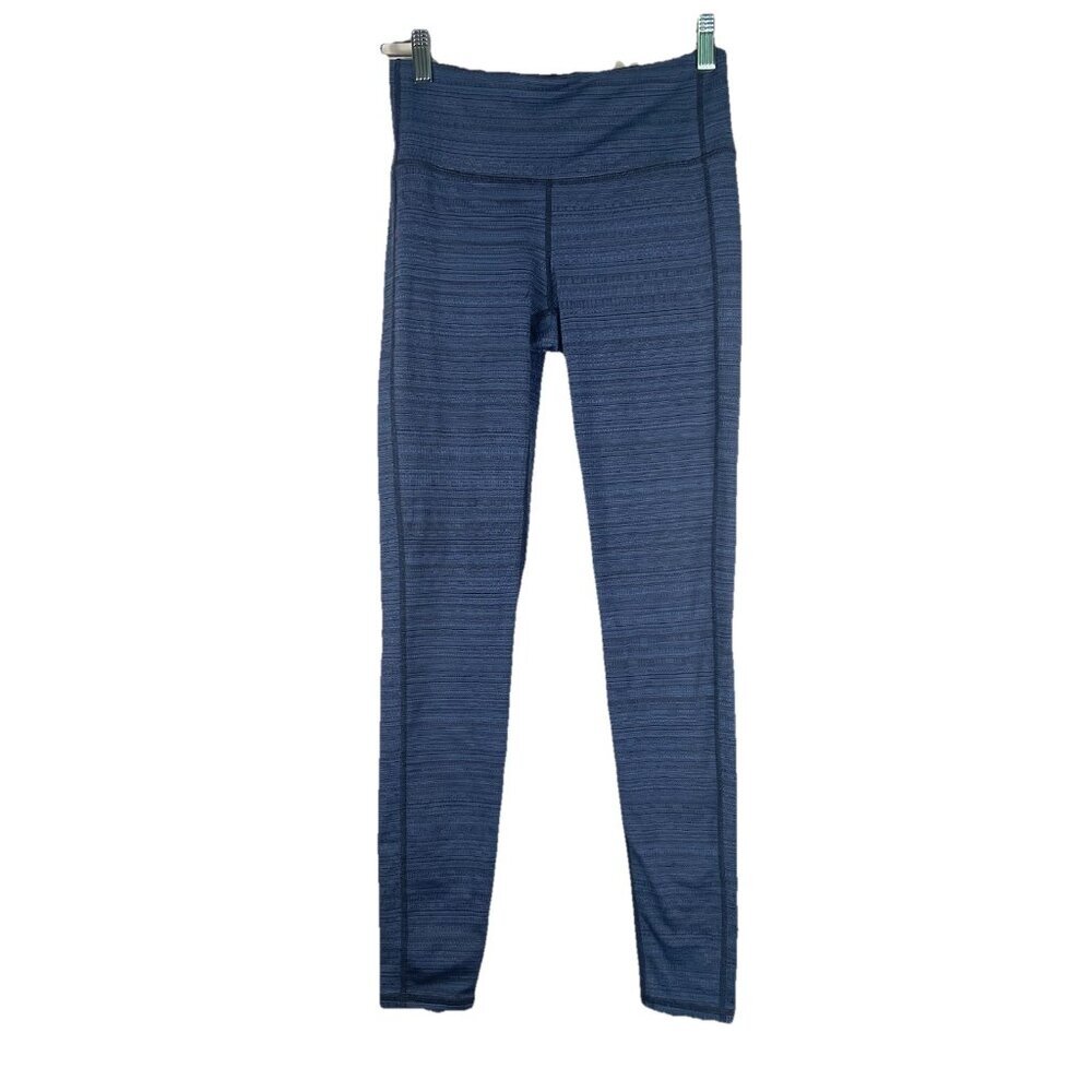 ATHLETA Jacquard Chaturanga Leggings Pants Women's Sz S Blue Black Mid Rise Yoga